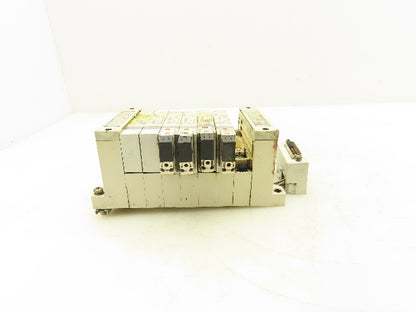 SMC VQ2100N-5 Pneumatic 7-Station Manifold 5/2 Solenoid Valves 24VDC