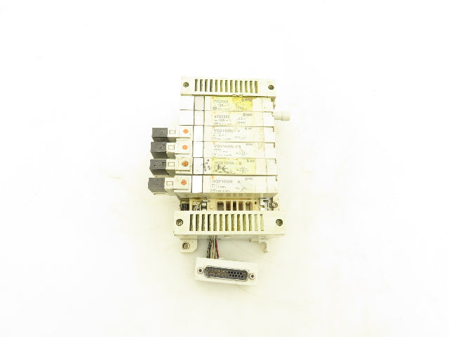 SMC VQ2100N-5 Pneumatic 7-Station Manifold 5/2 Solenoid Valves 24VDC
