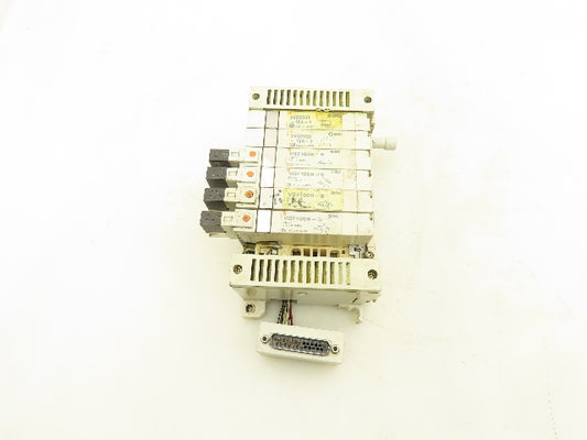 SMC VQ2100N-5 Pneumatic 7-Station Manifold 5/2 Solenoid Valves 24VDC