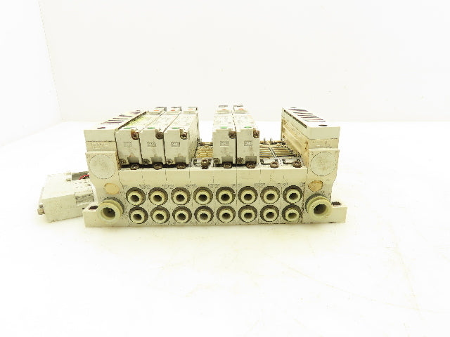 SMC VQ2400N-5 Pneumatic 8-Station Manifold 5/2 Solenoid Valves 24VDC