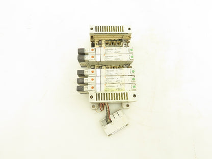 SMC VQ2400N-5 Pneumatic 8-Station Manifold 5/2 Solenoid Valves 24VDC