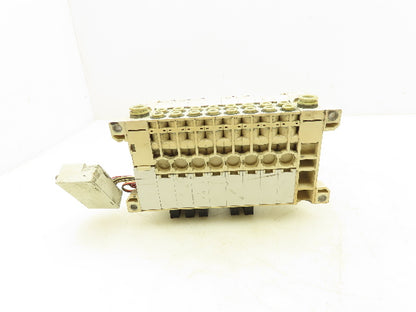SMC VQ2400N-5 Pneumatic 8-Station Manifold 5/2 Solenoid Valves 24VDC