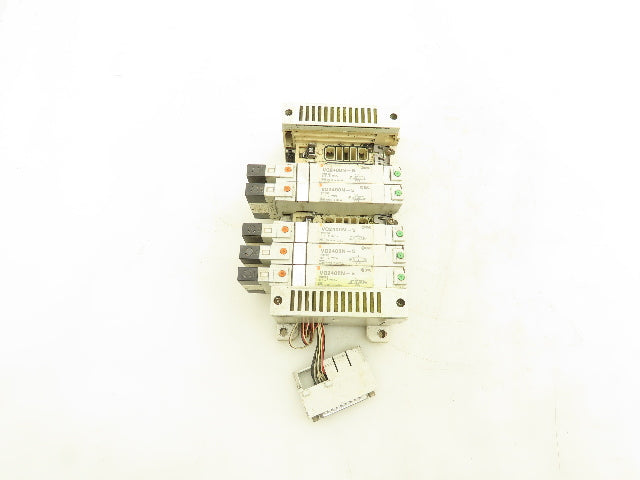 SMC VQ2400N-5 Pneumatic 8-Station Manifold 5/2 Solenoid Valves 24VDC