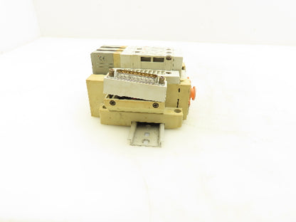 SMC SV2100-5FU Pneumatic 3-Station Manifold 5/2 Solenoid Valves 24VDC