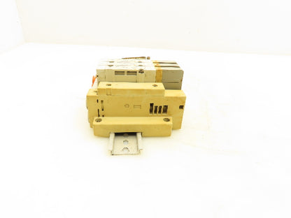 SMC SV2100-5FU Pneumatic 3-Station Manifold 5/2 Solenoid Valves 24VDC