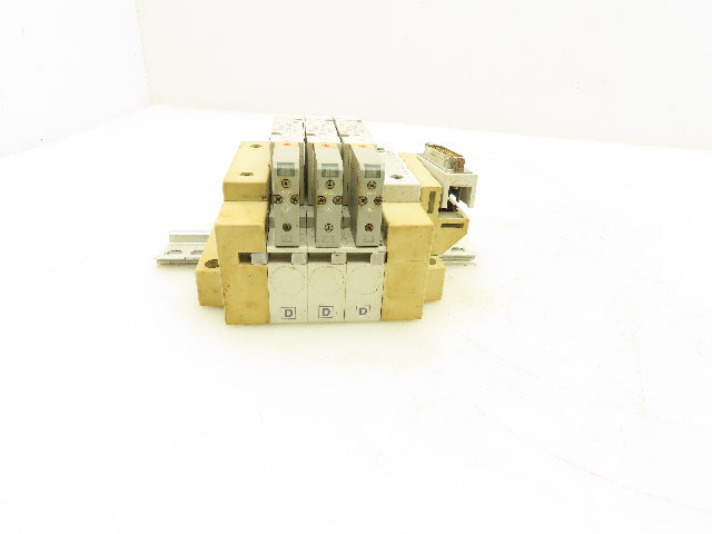 SMC SV2100-5FU Pneumatic 3-Station Manifold 5/2 Solenoid Valves 24VDC