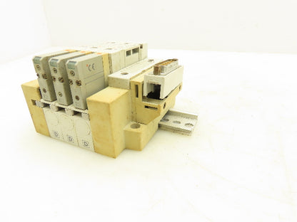SMC SV2100-5FU Pneumatic 3-Station Manifold 5/2 Solenoid Valves 24VDC