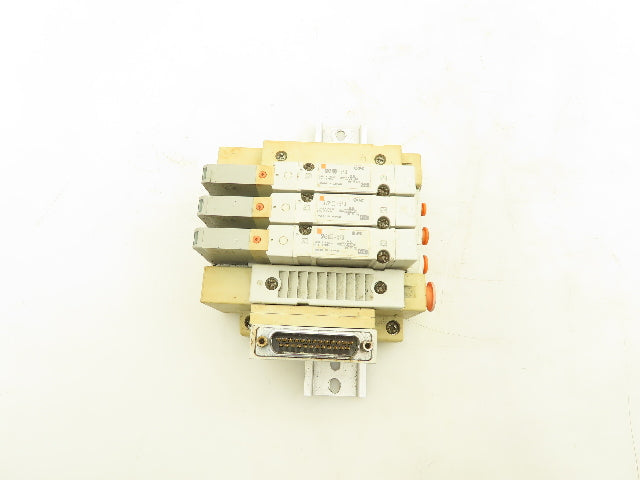 SMC SV2100-5FU Pneumatic 3-Station Manifold 5/2 Solenoid Valves 24VDC