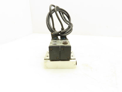 ARO M212SS-120-A Pneumatic 2-Station Manifold 5/2 Solenoid Valves 120V 1/4" NPT