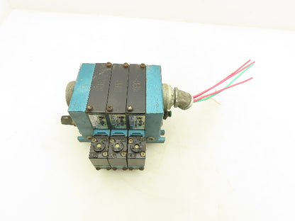 MAC 811C-PM-111DA-142 Pneumatic 3-Station Manifold 5/2 Solenoid Valves 120V