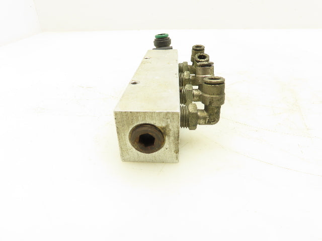 Manifold Systems Inc 4-Station Aluminum Manifold 1/4" NPT  Lot of 2