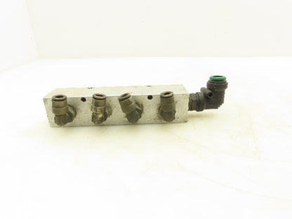 Manifold Systems Inc 4-Station Aluminum Manifold 1/4" NPT  Lot of 2