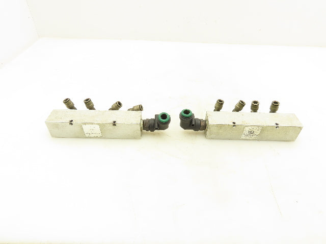 Manifold Systems Inc 4-Station Aluminum Manifold 1/4" NPT  Lot of 2