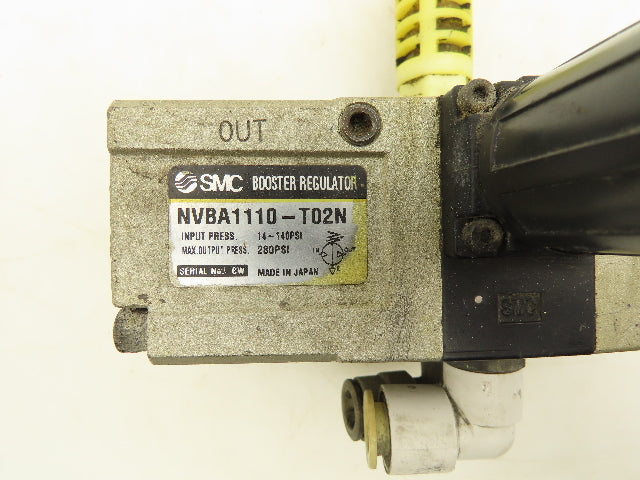 SMC NVBA1110-T02N Pneumatic Booster Regulator Air Valve 1/4" NPT 14-140 PSI