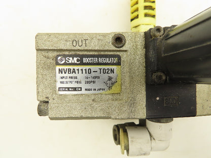SMC NVBA1110-T02N Pneumatic Booster Regulator Air Valve 1/4" NPT 14-140 PSI