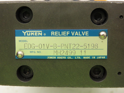 Yuken EDG-01V-B-PNT22-5198 Proportional Solenoid Relief Valve EBG-03-C-T-5129
