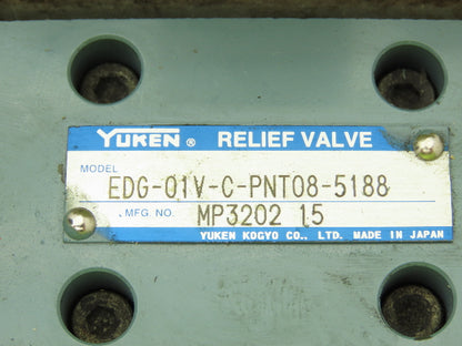 Yuken EDG-01V-C-PNT08-5188 Proportional Solenoid Relief Valve EBG-03-C-5120