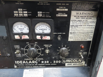 Lincoln 8794 M IDEALARC R3R 500 DC Arc Welding Power Souce Welder 230/460 3PH