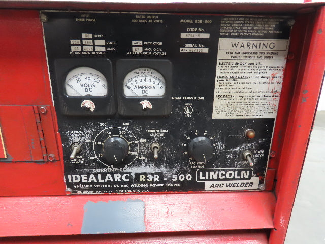 Lincoln 8794 M IDEALARC R3R 500 DC Arc Welding Power Souce Welder 230/460 3PH