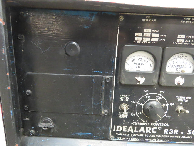 Lincoln 8794 M IDEALARC R3R 500 DC Arc Welding Power Source Welder Tested Leads