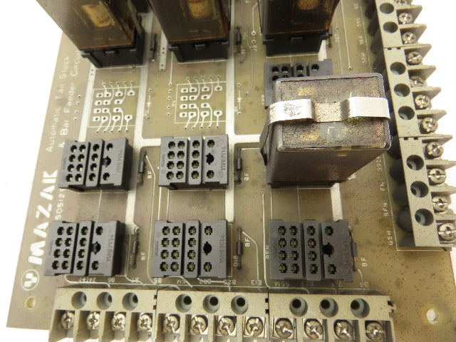 Mazak 1505129602A Relay Board For Automatic Tail Stock And Bar Feeder Circuit