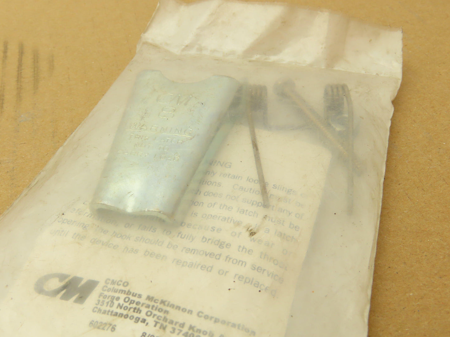 CM 595528 Columbus Mckinnon Hook Latch Kit 1/2" Sling Type