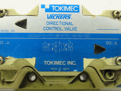 Tokimec Vickers DG4V-5-7C-M-P7L-H-6-30 Directional Control Solenoid Valve 24V
