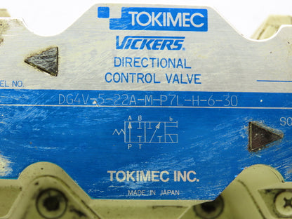 Tokimec Vickers DG4V-5-22A-M-P7L-H-6-30 Directional Control Solenoid Valve 24VDC