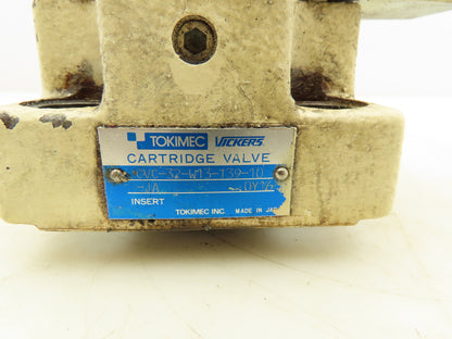 Tokimec Vickers CVC-32-W13-T39-10 Solenoid Control Cartridge Valve Cover 24VDC
