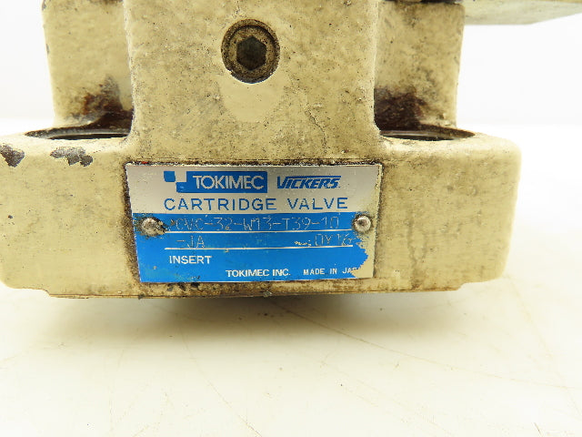 Tokimec Vickers CVC-32-W13-T39-10 Solenoid Control Cartridge Valve Cover 24VDC