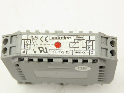 Entrelec 10132.15 Terminal Block Red Light Indicator 220V Lot of 6