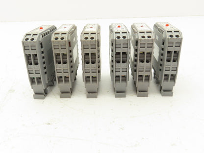 Entrelec 10132.15 Terminal Block Red Light Indicator 220V Lot of 6