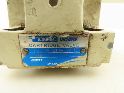 Tokimec Vickers CVC-25-W13-T39-10-JA Solenoid Control Cartridge Valve Cover 24V
