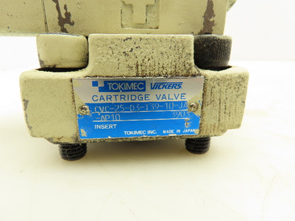 Tokimec Vickers CVC-25-D3-T39-10-JA-AP10 Solenoid Control Cartridge Valve Cover