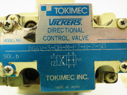 Tokimec Vickers TCG50-03-F-P7-H-12-S39B Solenoid Control Modular Relief Valve