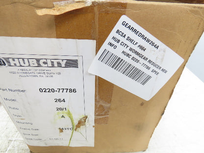 Hub City 264 Wormgear Speed Reducer Gearbox 20:1 Ratio 143TC Mount 87.5 RPM