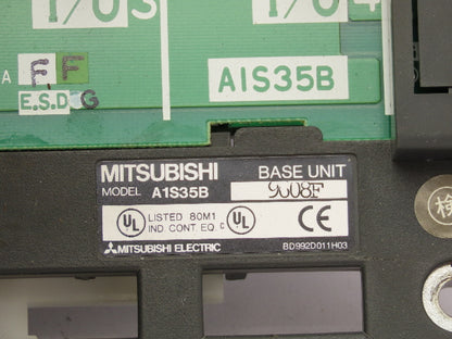 Mitsubishi Electric A1S35B PLC Chassis Base Unit CPU I/O Slot Card Power Supply