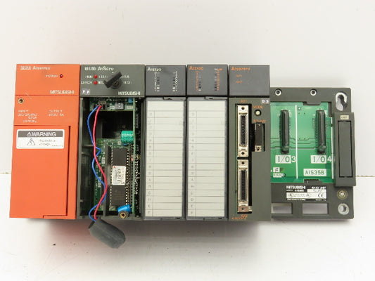 Mitsubishi Electric A1S35B PLC Chassis Base Unit CPU I/O Slot Card Power Supply