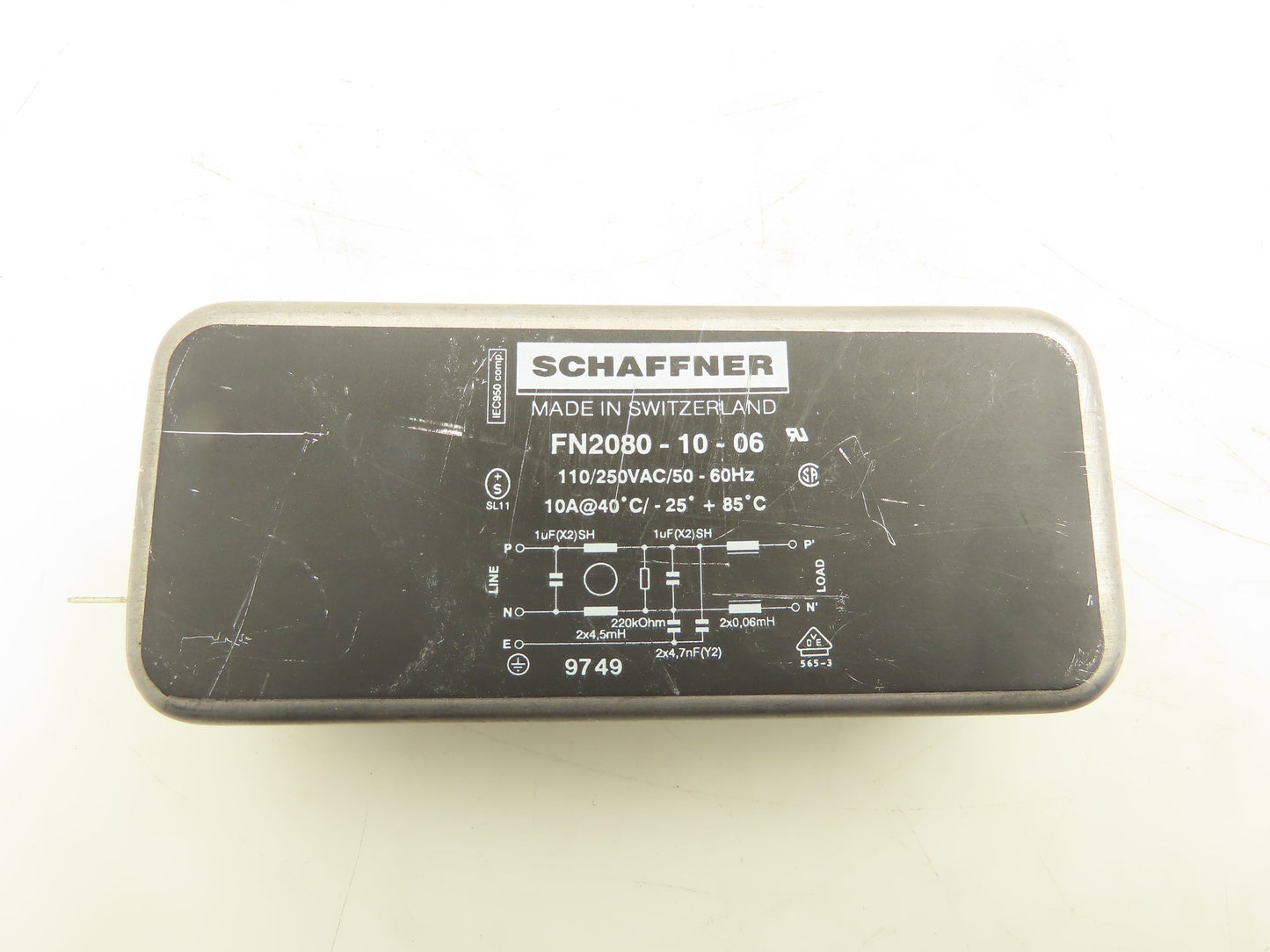 Schaffner FN2080-10-06 Power Line Filter 110/250V 10A Lot of 6