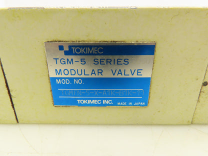 Tokimec Vickers TGMFN-5-X-A1K-B1K-11 Flow Control Modular Restrictor Valve