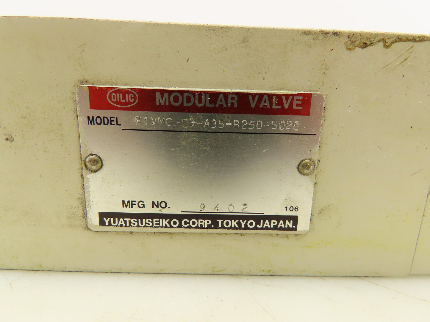 Yuatsuseiko Oilic R1VMC-03-A35-B250-5028 Modular Flow Control Valve