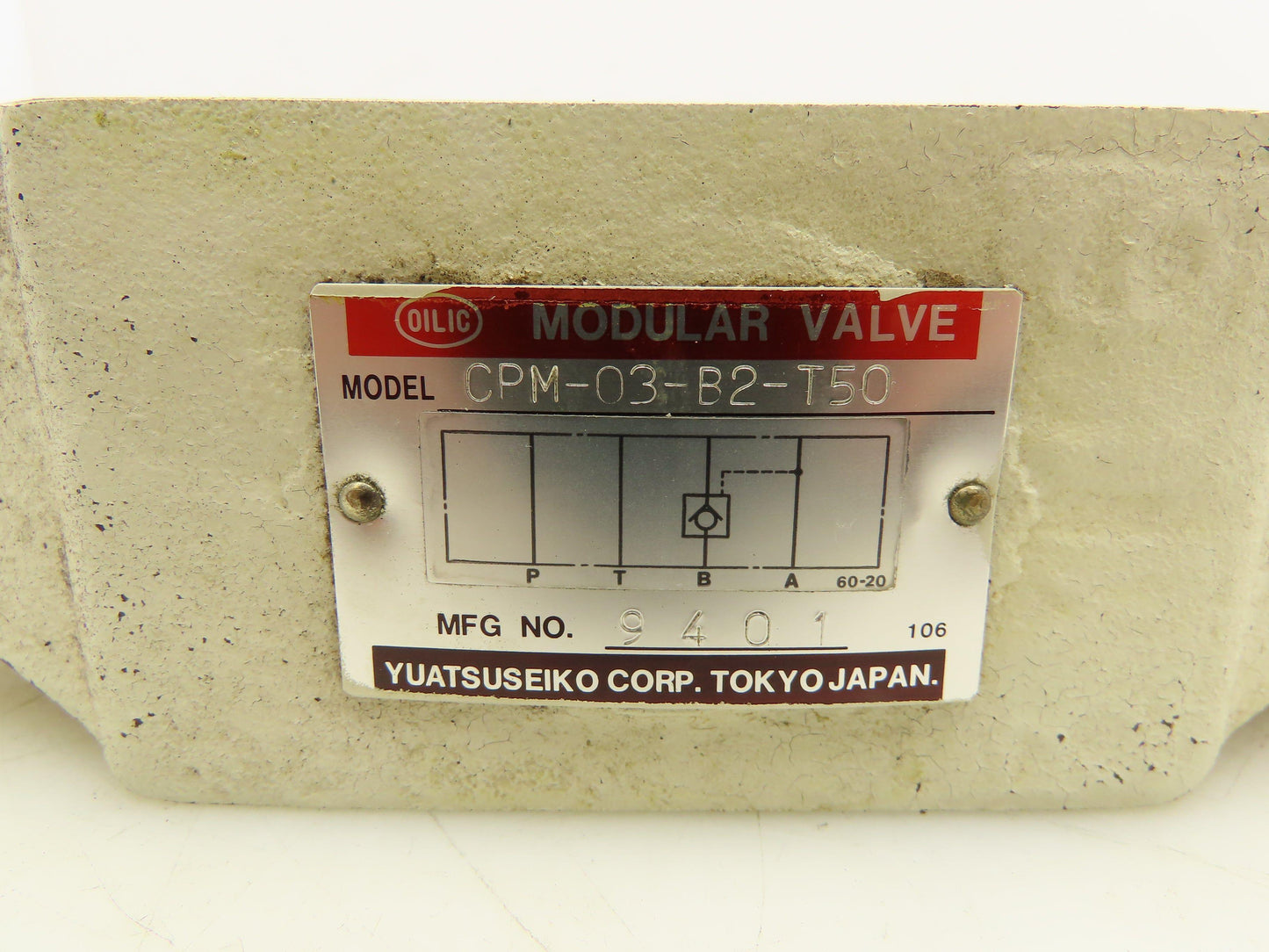 Yuatsuseiko Oilic CPM-03-B2-T50 Modular Check Valve