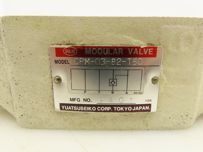 Yuatsuseiko Oilic CPM-03-B2-T50 Modular Check Valve