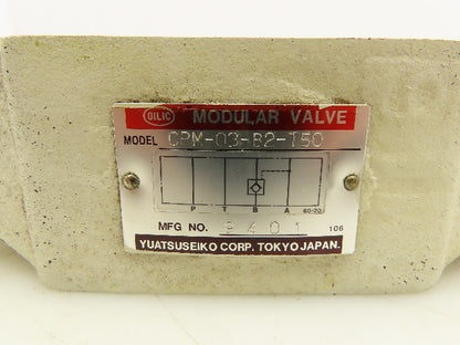 Yuatsuseiko Oilic CPM-03-B2-T50 Modular Check Valve