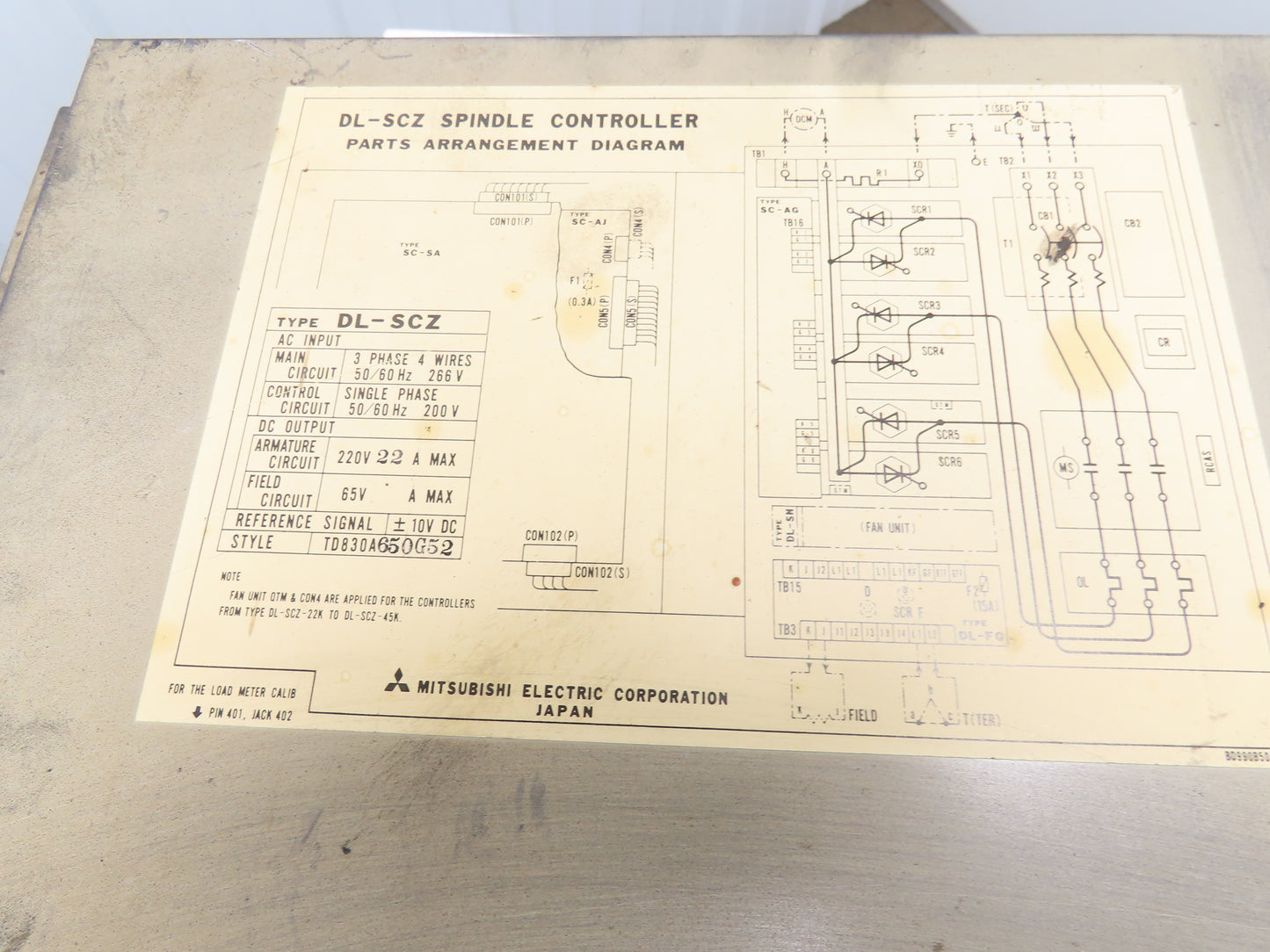 Mitsubishi DL-SCZ Spindle Controller 220V 15A No Fuse Breaker For CNC 3PH