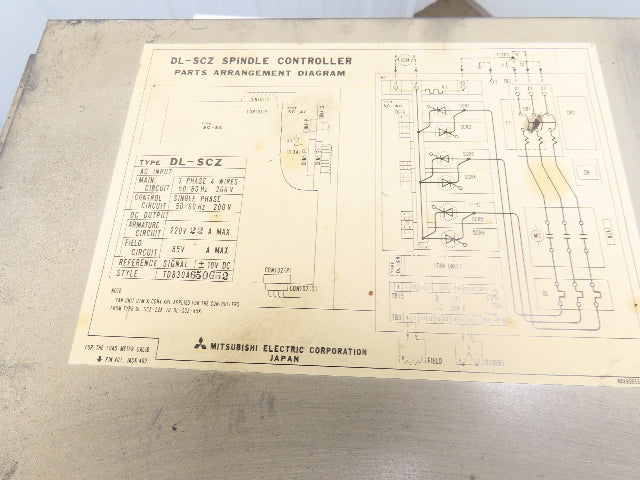 Mitsubishi DL-SCZ Spindle Controller 220V 15A No Fuse Breaker For CNC 3PH