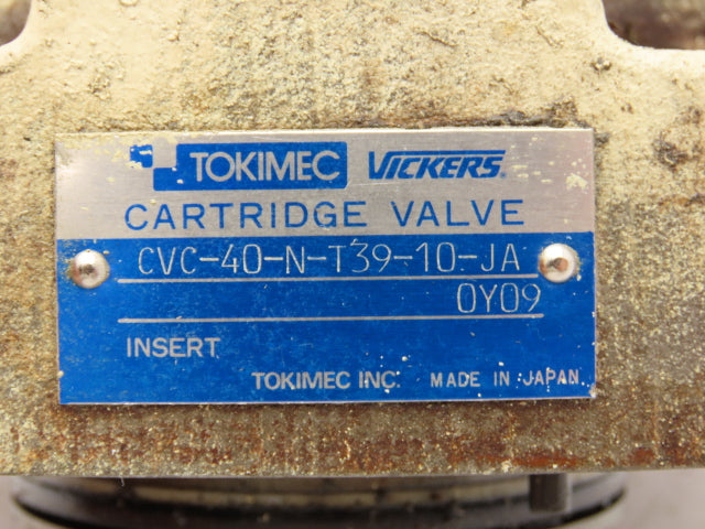 Tokimec Vickers CVC-40-N-T39-10--JA Cartridge Valve Cover
