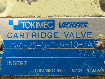 Tokimec Vickers CVC-25-N-T39-10-JA Cartridge Valve Cover