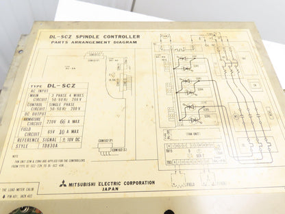 Mitsubishi DL-SCZ Spindle Controller 220V 40A No Fuse Breaker For CNC 3PH