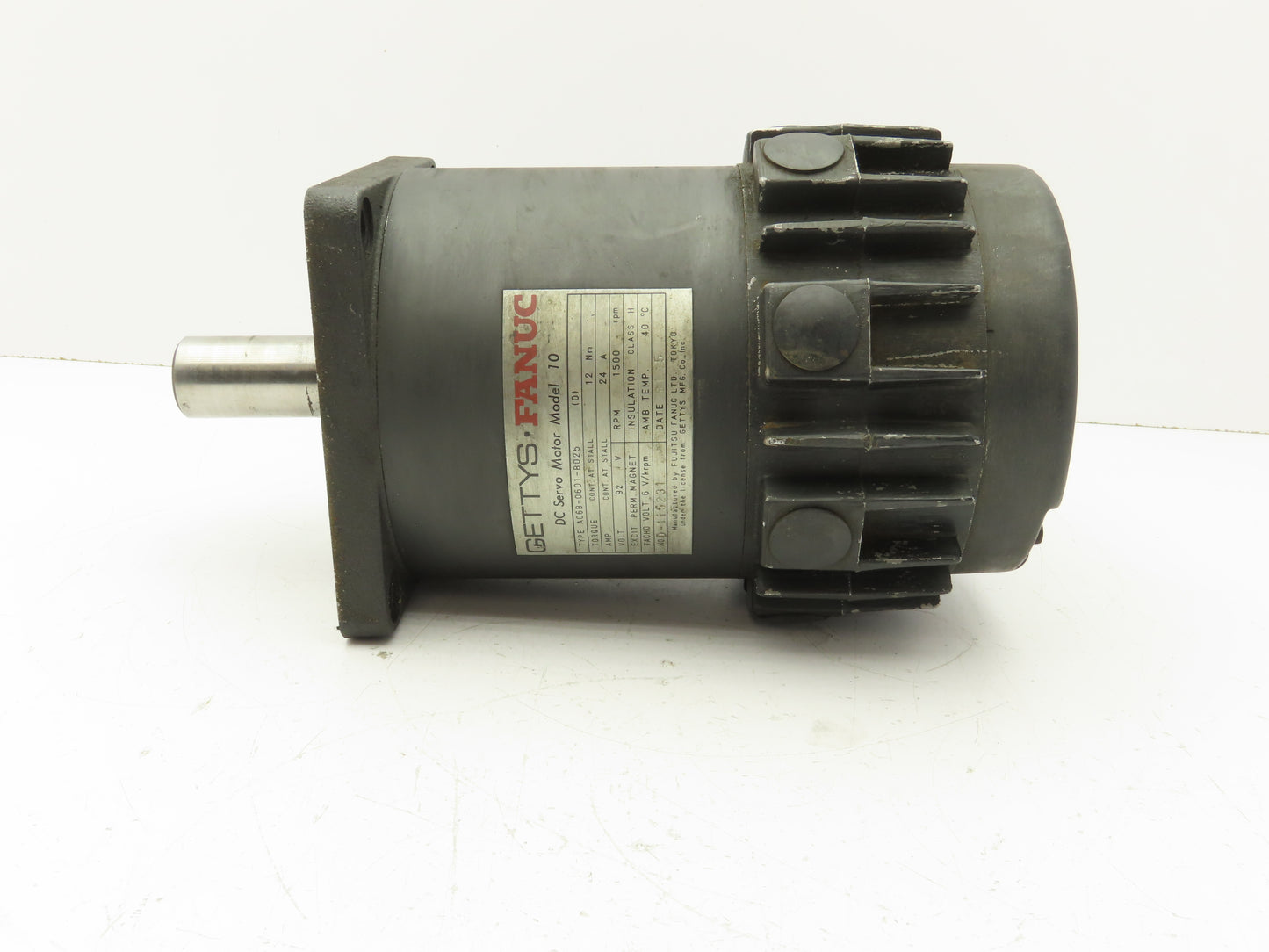 Fanuc Gettys A06B-0601-B025 DC Servo Motor Model 10  12Nm 92V 1500RPM